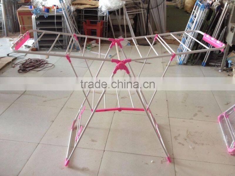 Heavy duty folding Dryer Hanger with Wing style indoor drying rack in White