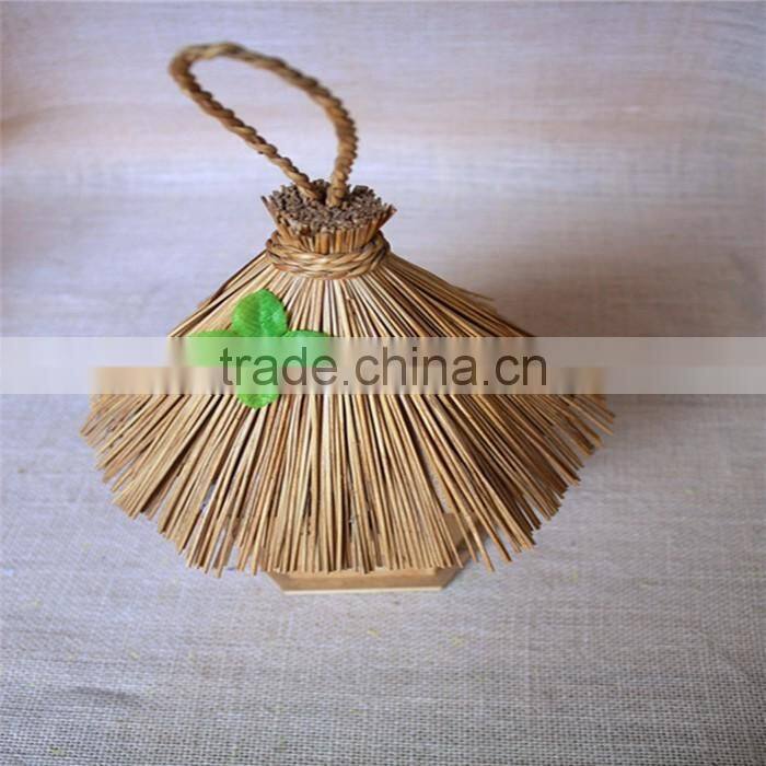 Wood carved bird christmas miniature houses with tree shaped window