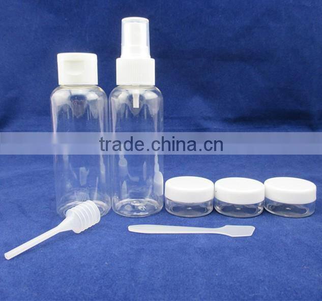 7pcs plastic transparent travel bottle set for women bottle container travel bottle kit