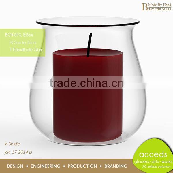 Antique Fancy Handcraft Pyrex Glass Candlestick Holder