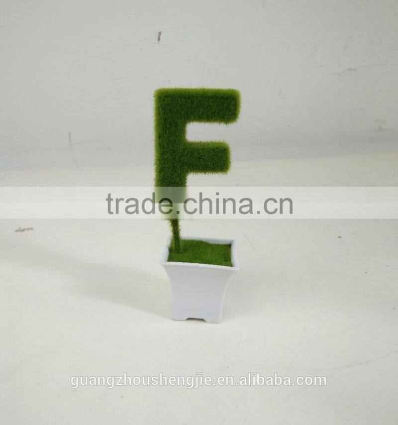 mini bonsai artificial letters grass for decoratrion
