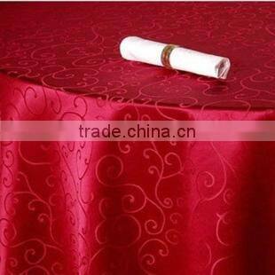 hotsale white jacquard table cover for hotel restaurant weddings