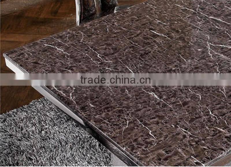 AH107 crocodile leather design royal stylish rectangular dinning table with stainless steel leg