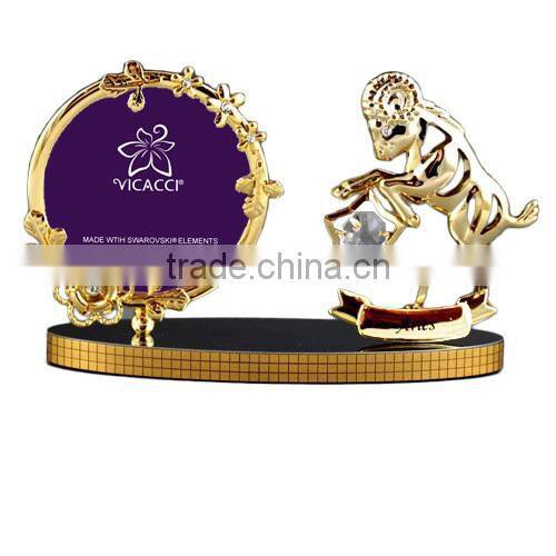 Good Quality 24K gold plated Zodiac Taurus 3x3" Photo Frame
