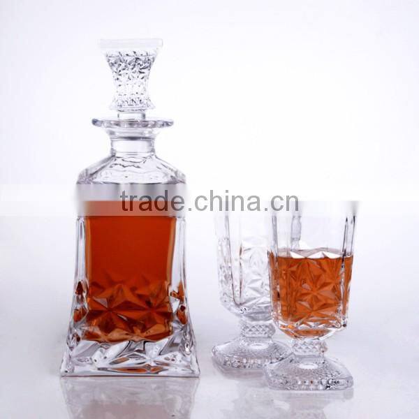 High quality wine decanter and whisky cup set , New arrival wine glass bottle
