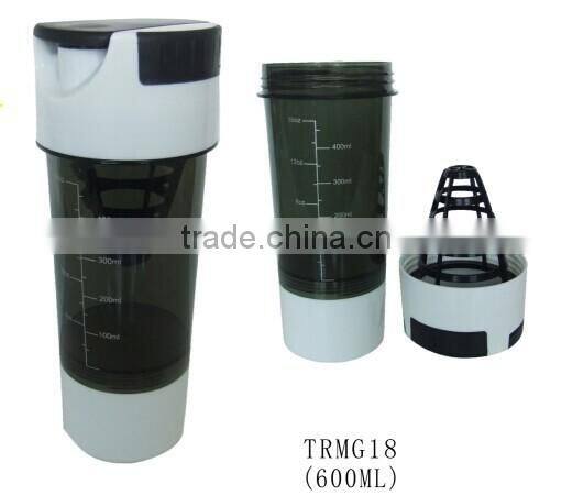 Eco-friendly clear plastic kids drinking water bottle with straw