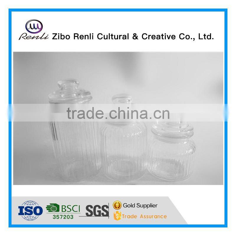 Cheap Home Decor Clear Candle Jar Glass with Lid