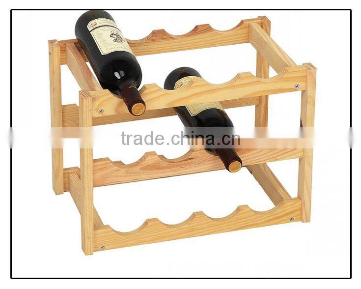 Natural pine Wine Storage Shelf Wine Rack Natural Bamboo Wine Rack/Bamboo Wine Bottle Holder,black and carbonized