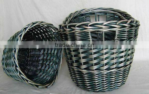 new hot handmade round shaped wicker storage baskets, wicker laundry basket with handles