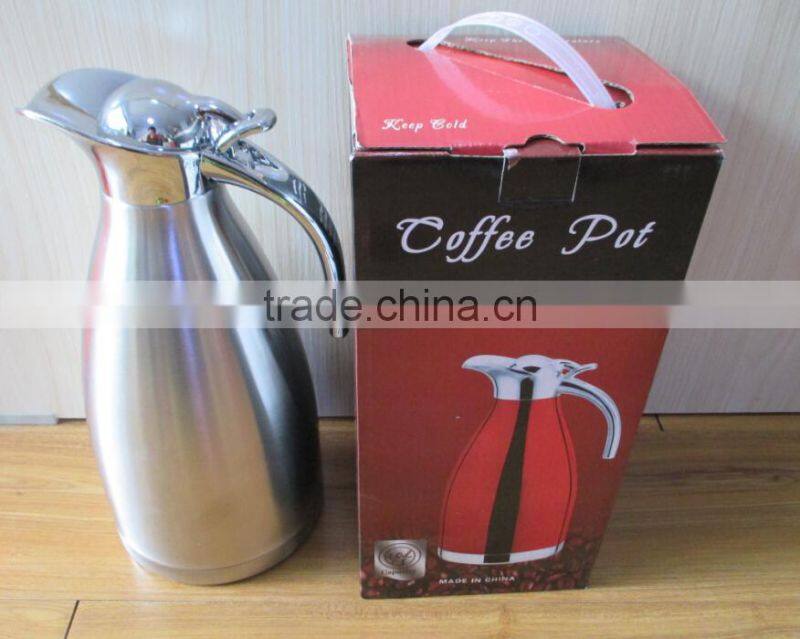 Double wall stainless steel Thermos vacuum coffeepot