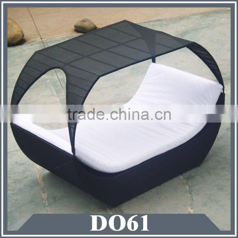 new design outdoor patio oval wicker lounge bed