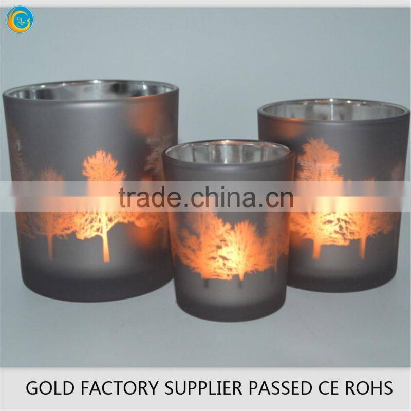 Elecplated tree shape candle jars