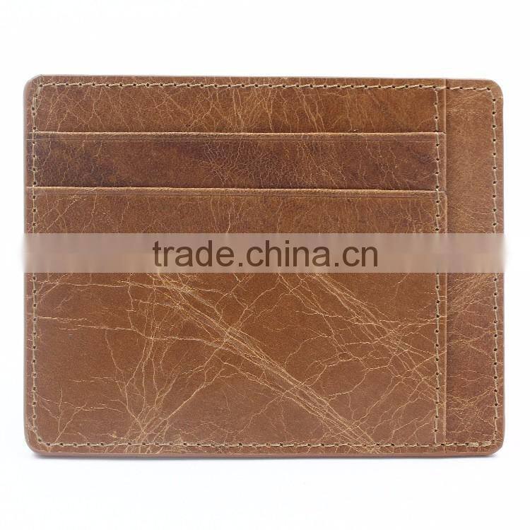 Oil wax slim card holder