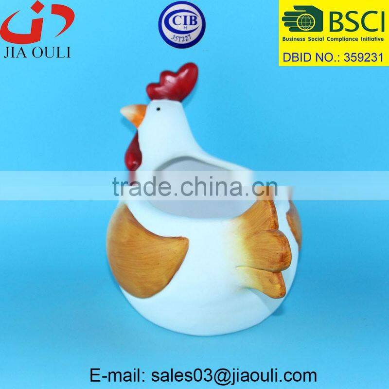 Beautiful EASTER decorations ceramic rooster figurines, animal planter pot