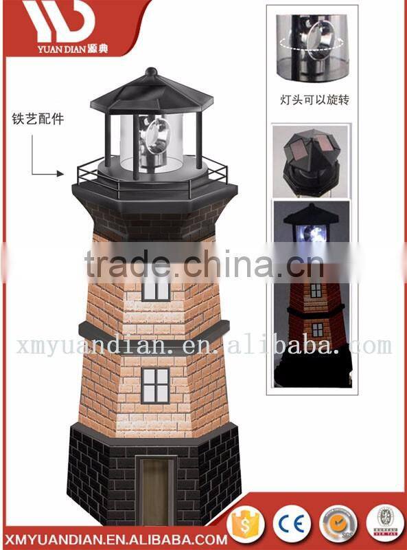 Solar Lighthouse Garden Stake Light with Revolving Beacon Garden Sunlight Solar Lighthouse Garden Decoration with thermometer