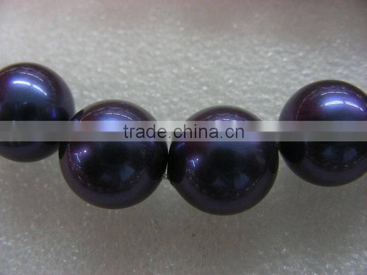 11-12mm big dark blue freshwater pearl strand