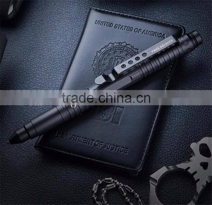 Self defense device in a tactical protecting pen and anti-theft device with anodizing treatment