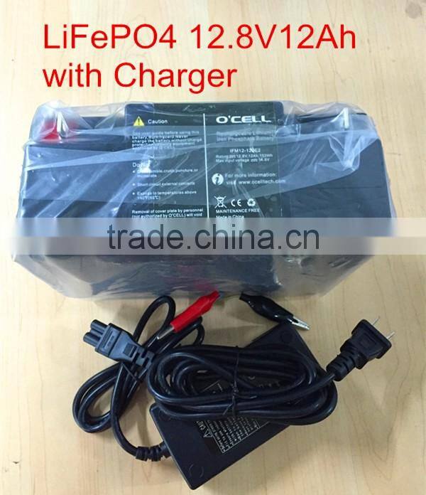 LiFePO4 battery 12V12Ah with SLA casing for solar light with Charger
