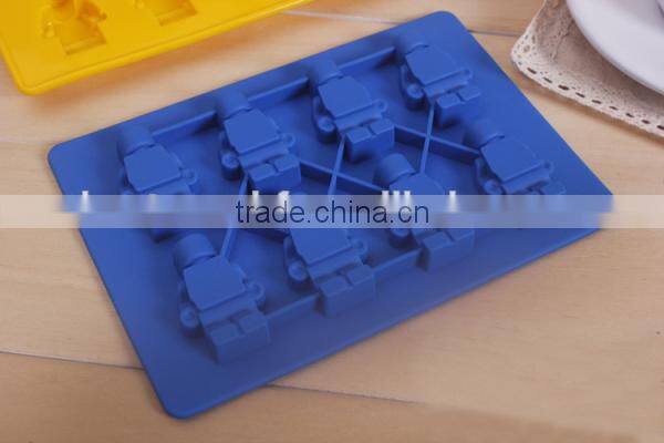 FDA 8 cavities silicone robot shape ice tray