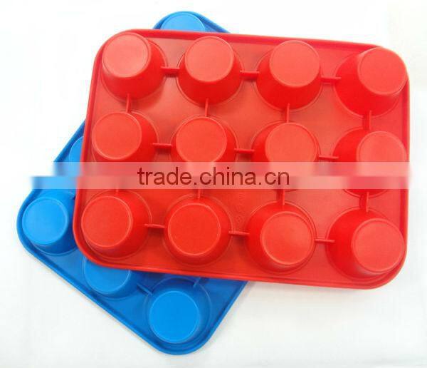Wholesale 12 holes big silicone cake baking oven palm kernel cake mold, cooki cake mould