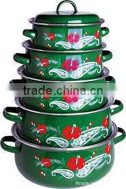 676EDB 6pcs set enamel cookware enamel casserole