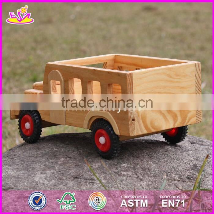 2017 New products kids small toys solid wooden toy cars and trucks W04A332