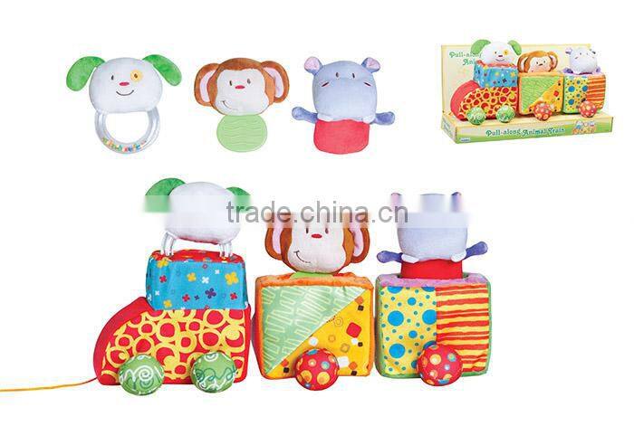 funny animal train stuffed cartoon doll plush toy for kids with EN71
