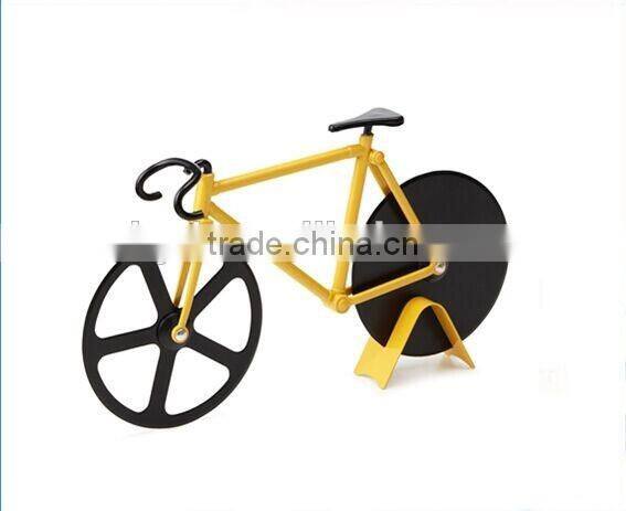 New creative bike pizza cutter kitchen leisure time pizza cutter stainless steel useful multifunction