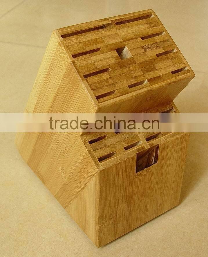 19- Slots Solid Bamboo Knife block, Stand, holder