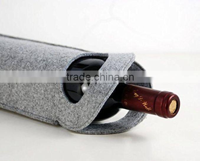 High Quality Felt Wine Tote One Pocket Wine Bag Household Storage Wine Bottle Carrier Gift - Light Gray (TM-FT016)