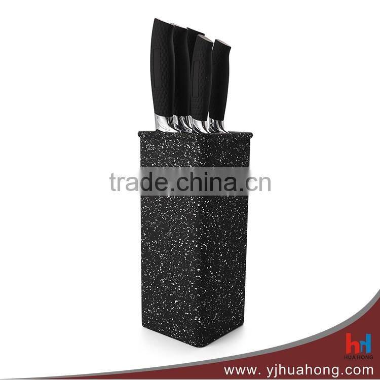 High Quality Double Steel Kitchen Knife Set with Color Wooden Handle