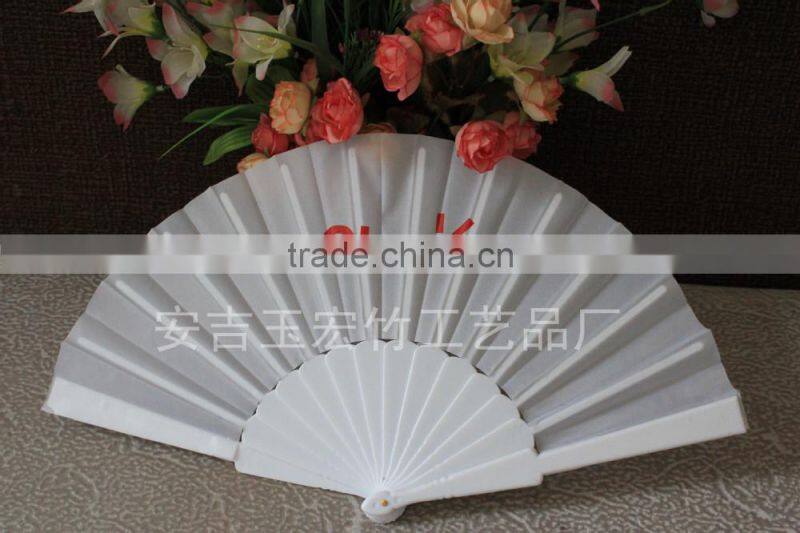Cheap fabric hand held plastic fan