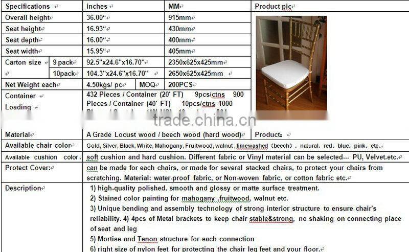 Top Quality gold wooden &Resin tiffany Chair