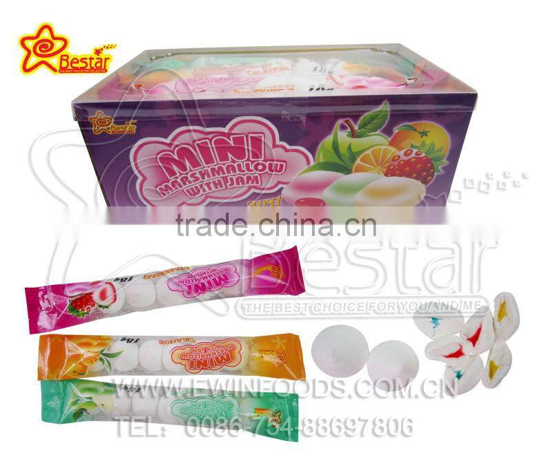Sweet Mini Marshmallow With Fruit Flavour Jam Candy