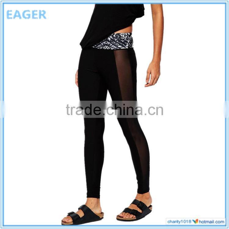 Custom fashion comfortable brown cotton new casual wide leg trousers / pants women 2016