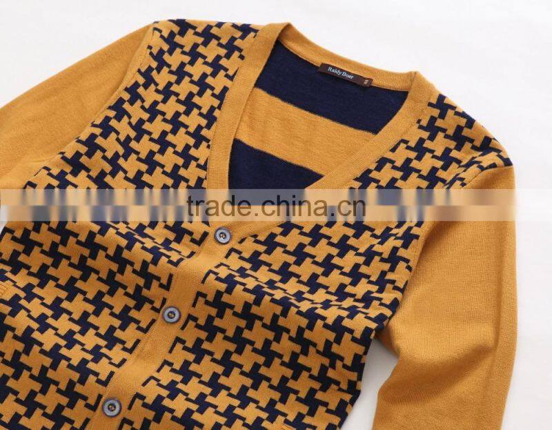 Men's classic autumn winter fine wool high quality cardigan