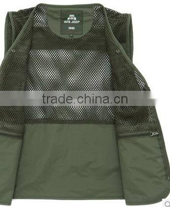 2017 New Arrival plus size male outdoor casual multi-pocket film vest fishing mesh vest jacket L-4XL