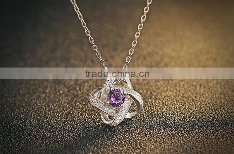 2017 new fashion hollow flower CZ pendant necklace jewelry Eternal Lucky Star Necklace