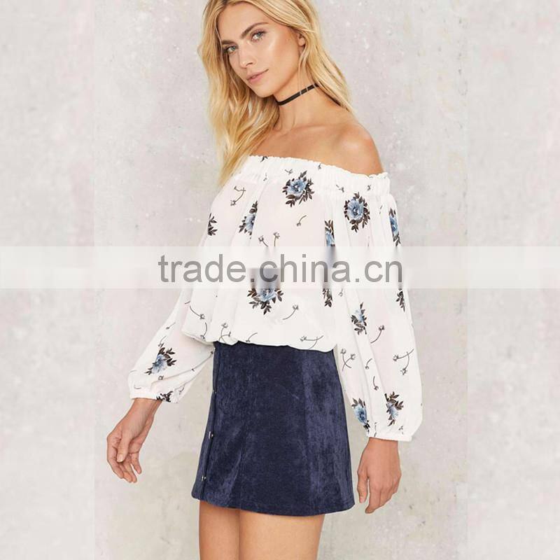 long sleeve off shoulder top summer latest printed blouse designs