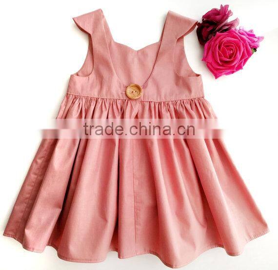 New Design Cotton Linen Sleeveless Lovely Baby girls dresses