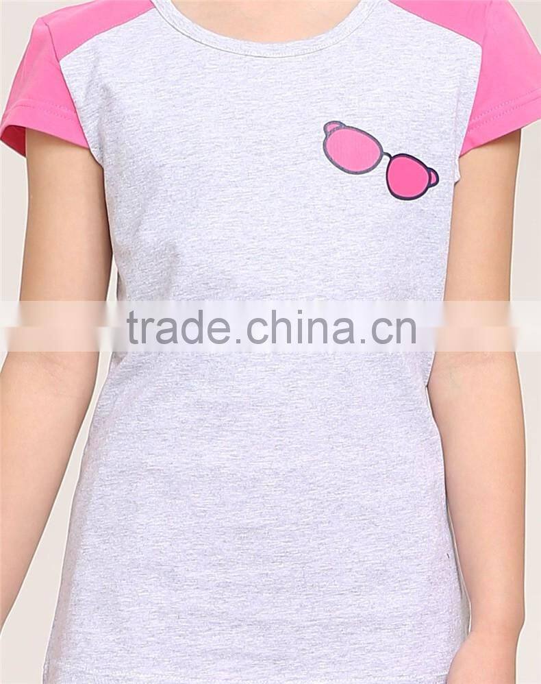 2016 fashion dress leisure short sleeves t shirt children's suit of clithes for little girls