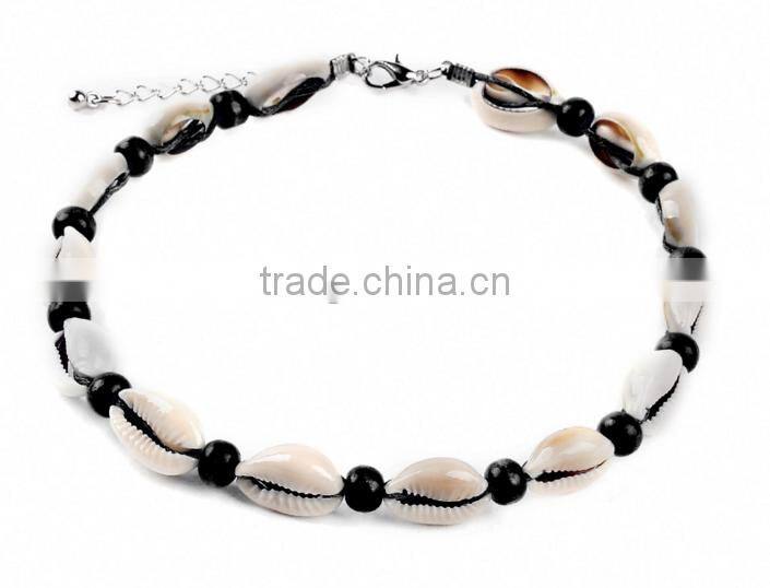 fashion tooth charm wooden beads necklace diy wooden beads tooth charms choker necklace for valentine's gifts