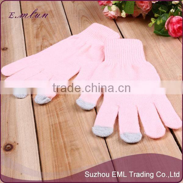 Hot sale unisex pure color winter kniting glove