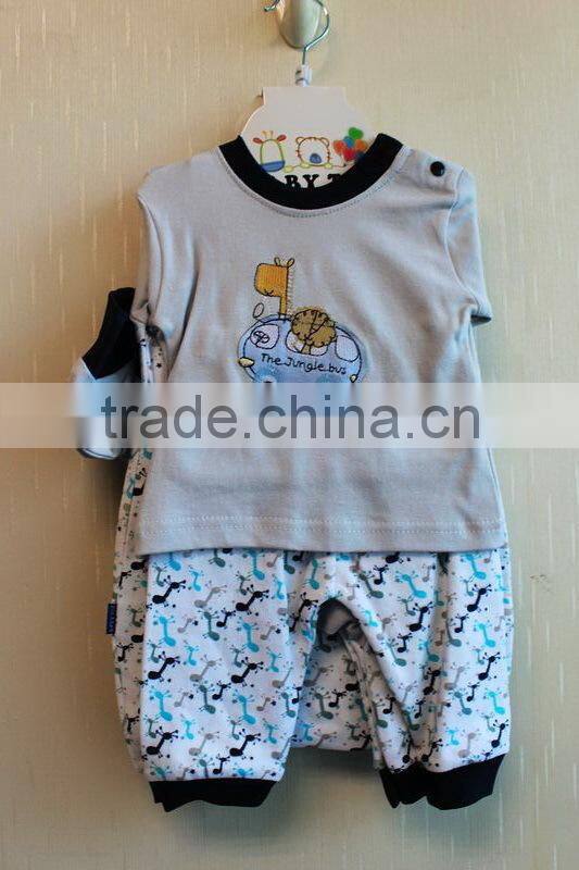 Wholesale Simply Style New Born Winter Clothing Set Winter Printed Knitted 8 Pcs Set For Boys 8TB1-39