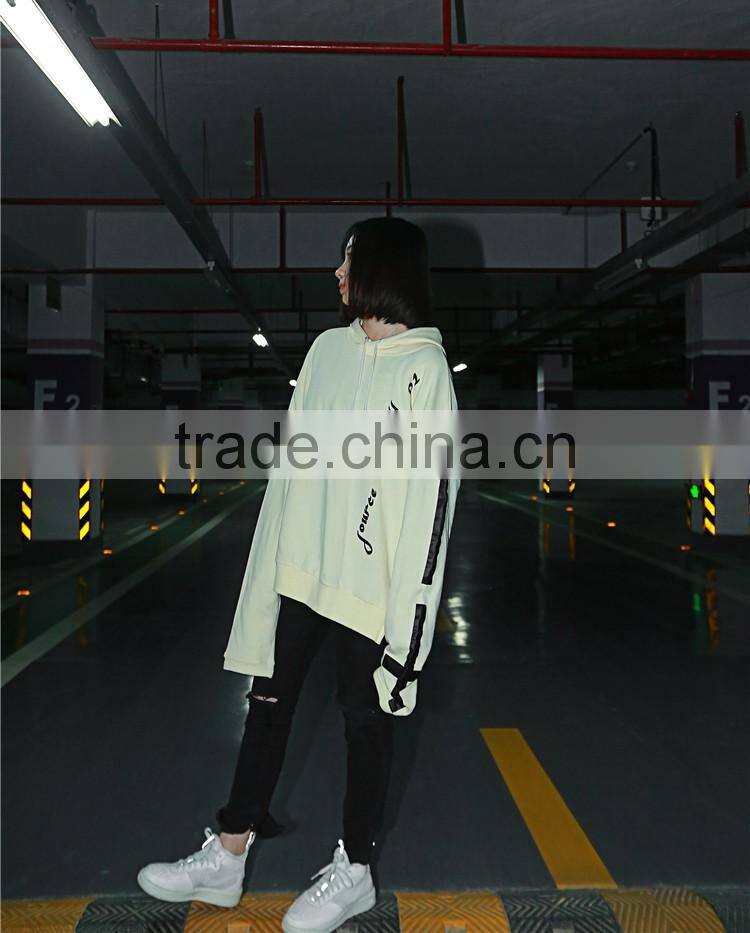 2017 Wholesale Embroidery and print customized logo women hip hop clothing hip hop hoodies