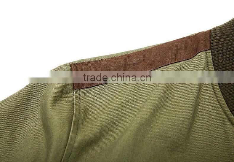 wholesale custom label pure cotton casual jacket for men slim fit cotton twill army jacket