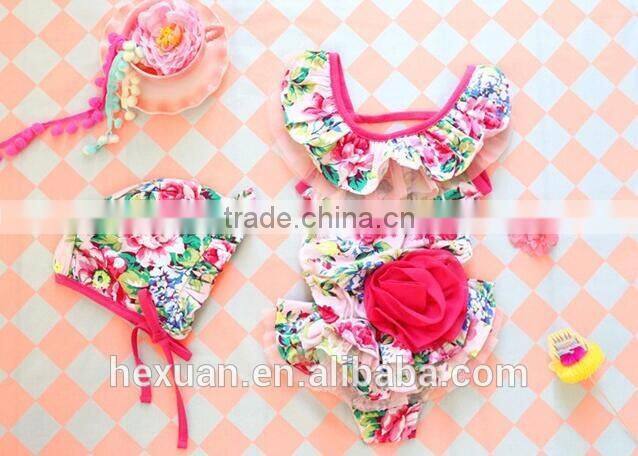 New Baby Girls plaid Swimming Suit children Bikini Sets Kids Bathing Suit