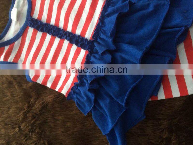 2015 new baby girls ruffle capri dress set July 4th outfits with matching necklace and bow