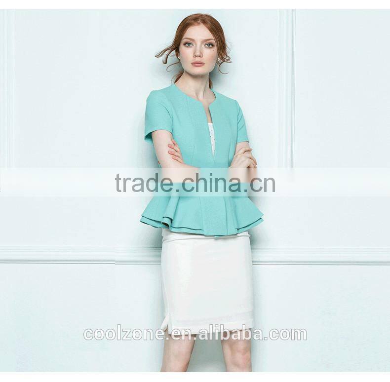 Women summer two pieces business suits office lady uniform