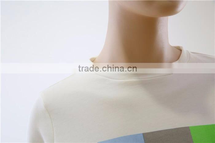 2017 spring white thick long sleeve printed women top blouse